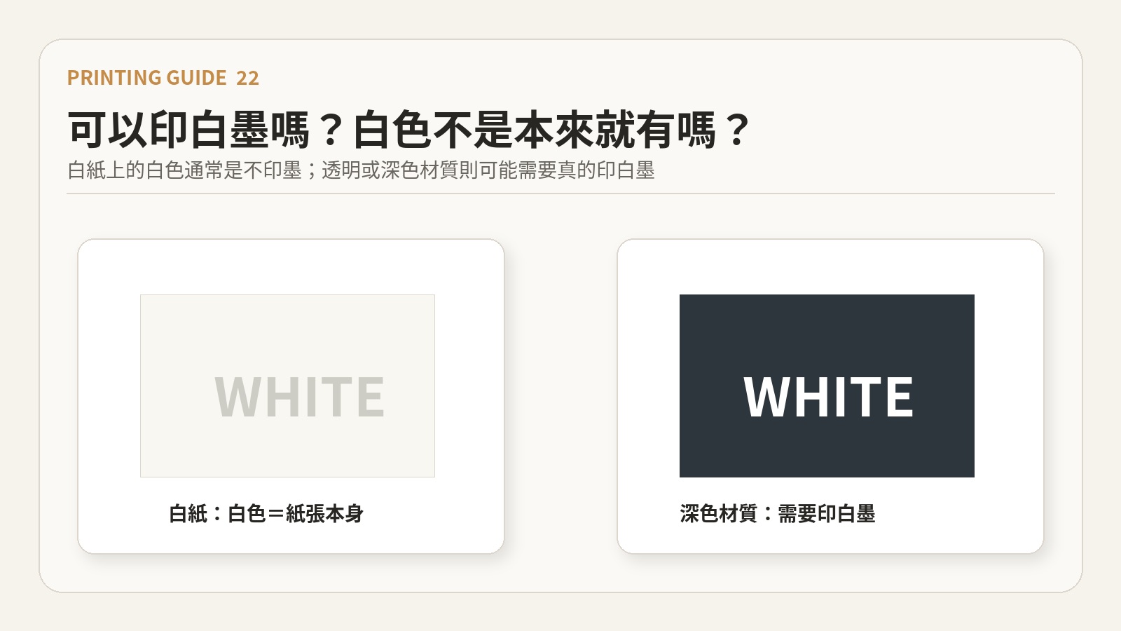 可以印白墨嗎?白色不是本來就有嗎?